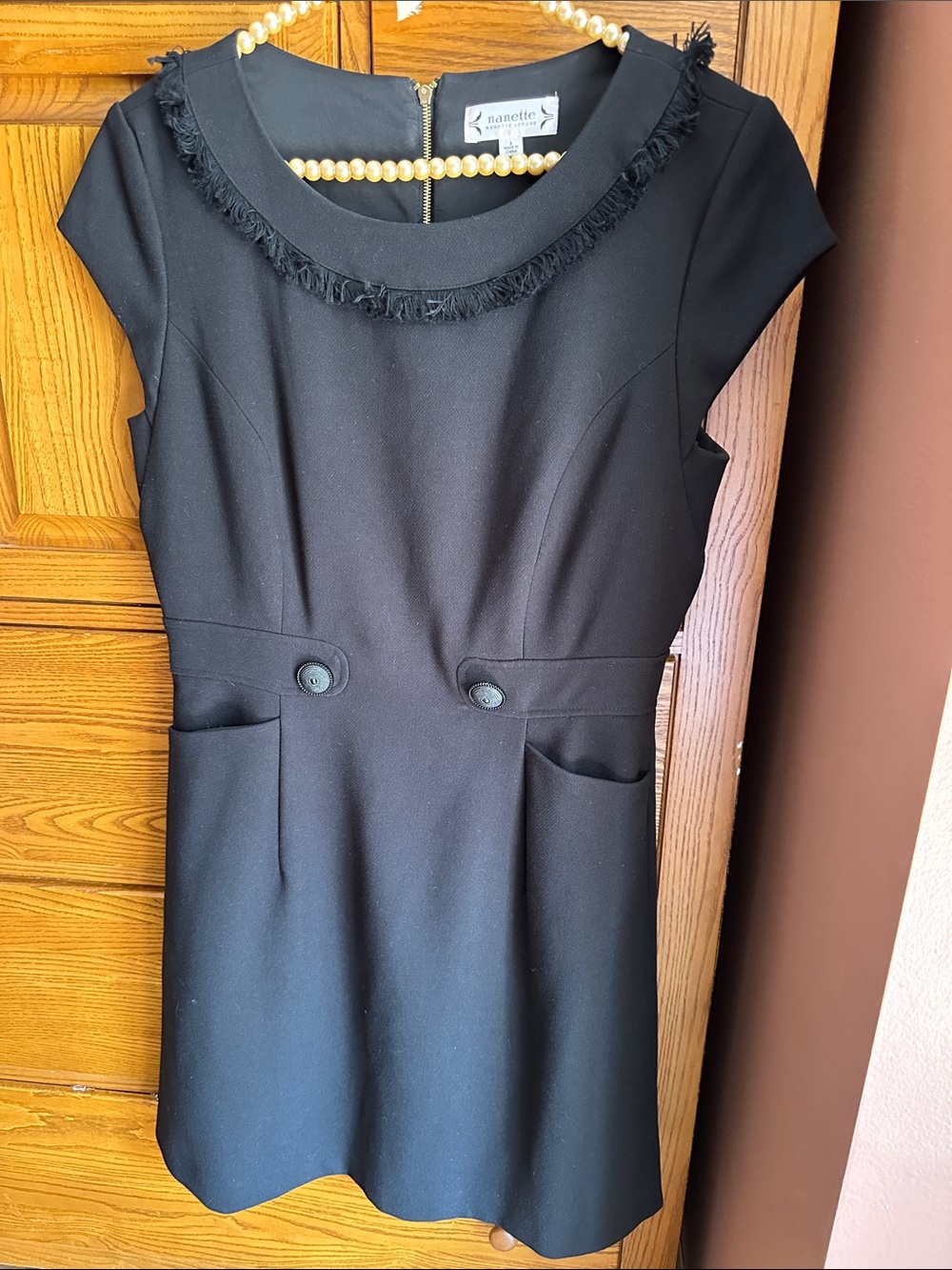 Nannette Black Fringe-Trim Mini Sheath Dress
